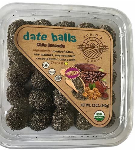 Sonia'S Organics Chia Brownie Date Balls