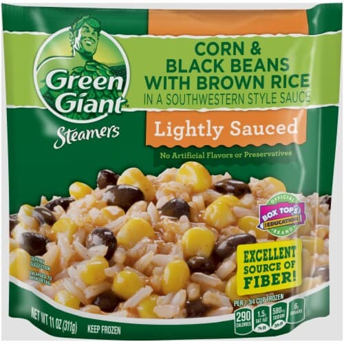 Green Giant Steamers Lightly Sauced Corn & Black Beans With Brown Rice In A Southwestern Style Sauce