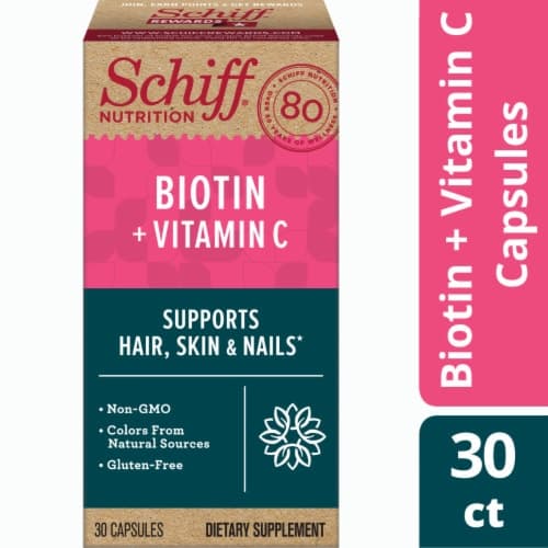 Schiff Biotin + Vitamin C Hair Skin & Nails Support Capsules