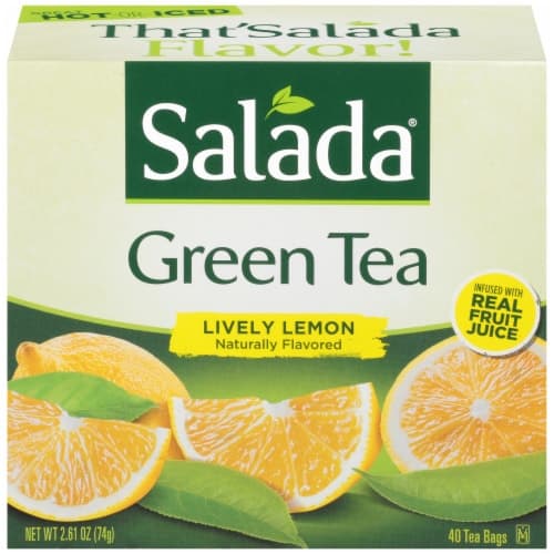 Salada Lively Lemon Green Tea With 20 Individually Wrapped Tea Bags Per Box (Pack Of 