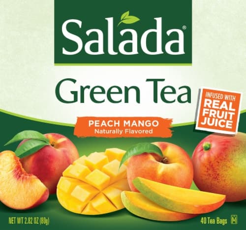 Salada Fruity Peach Mango Green Tea With 40 Individually Wrapped Tea Bags Per Box (Pack Of 