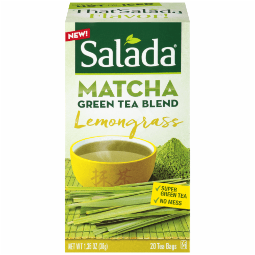 Salada Lemongrass Matcha Green Tea With 20 Individually Wrapped Tea Bags Per Box (Pack Of 