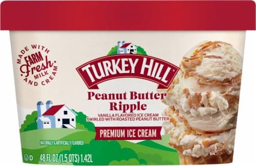 Turkey Hill Peanut Butter Ripple Premium Ice Cream. Oz. Tub