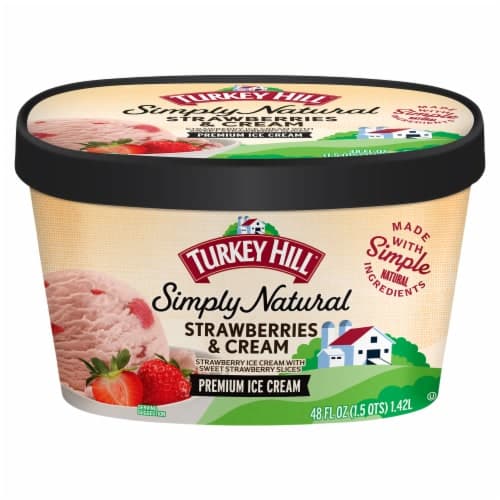 Turkey Hill Simply Natural Strawberries & Cream Ice Cream Tub