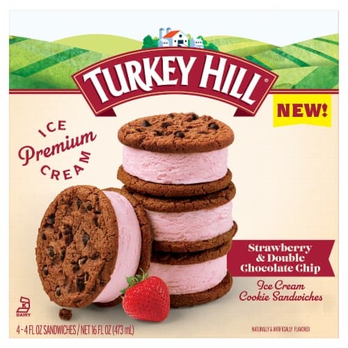 Turkey Hill Strawberry Double Chocolate Chip Ice Cream Cookie Sandwich