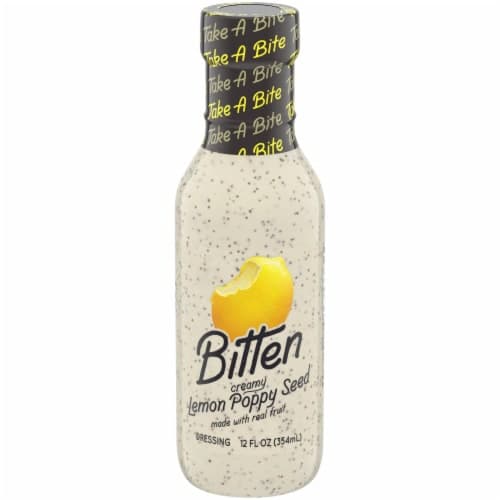 Bitten Creamy Lemon Poppy Seed Dressing With Real Fruit, Oz