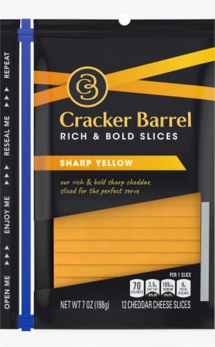 Cracker Barrel Sharp Cheddar Cheese Slices Zip-Pak