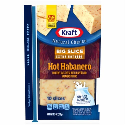 Kraft Cheese Slices, Hot Habanero, Big Slice, Extra Hot