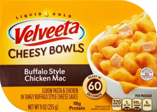 Velveeta Cheesy Bowls Buffalo Style Chicken Mac With Buffalo Style Cheese Sauce Microwavable Meal, Tray