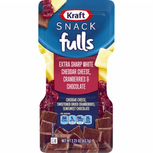 Kraft Trios Snackfulls Extra Sharp White Cheddar Cheese, Dried Cranberries, And Semisweet Chocolate Snack