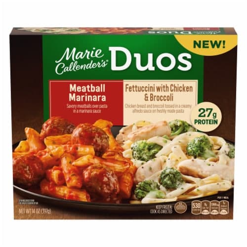 Marie Callender'S Duos Meatball Marinara Fettuccini With Chicken & Broccoli  Meal