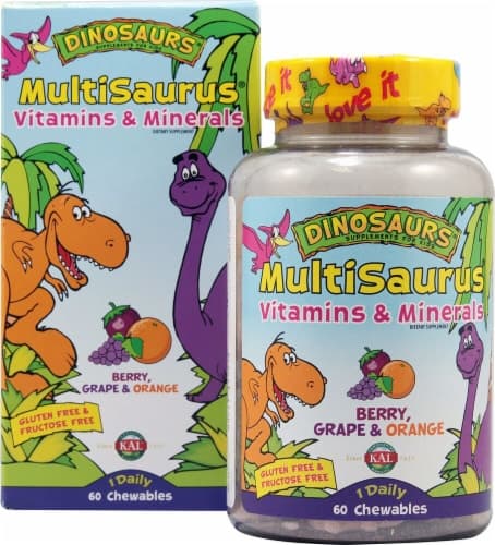 Kal Dinosaurs Multisaurus Berry Grape & Orange Children'S Vitamins And Minerals Chewables