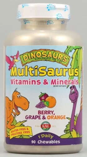 Kal Dinosaurs Multisaurus Berry Grape And Orange Chewables