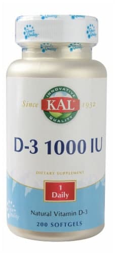 Kal Vitamin D-3 Dietary Supplement Softgels 1000Iu