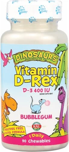 Kal Dinosaurs Vitamin D-Rex Bubble Gum Chewables 400Iu