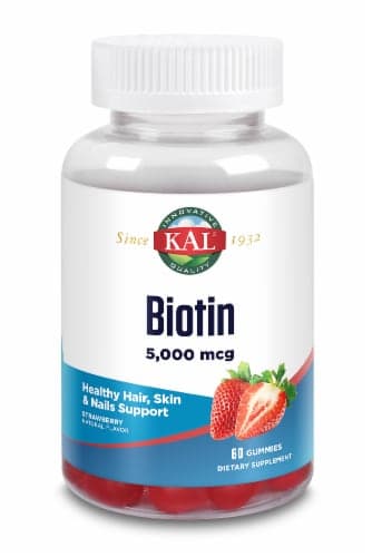 Kal Strawberry Biotin Gummies 5000Mcg
