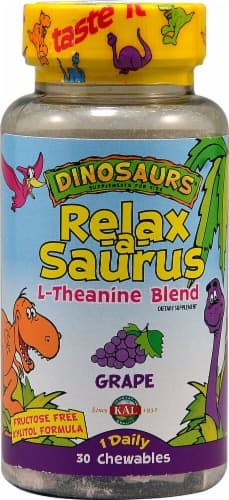 Kal Dinosaurs Relax-A-Saurus L-Theanine Blend Grape Chewables