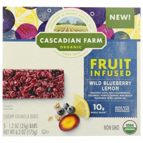 Cascadian Farm Organic Fruit Infused Wild Blueberry Lemon Chewy Granola Bars