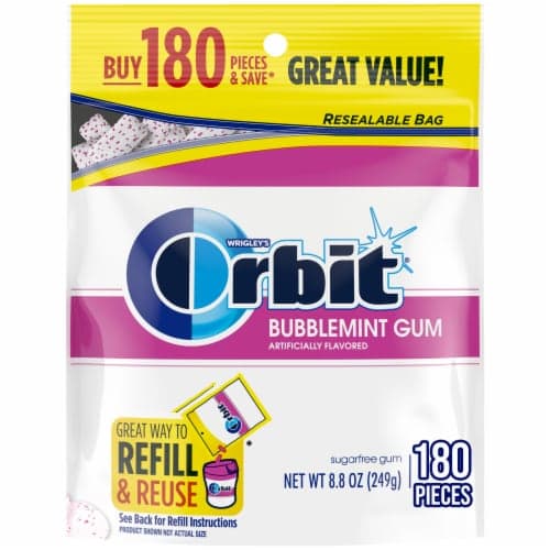 Orbit White Bubblemint Gusseted Bag