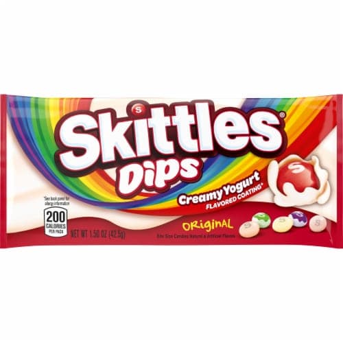 Skittles Dips Yogurt Coated Fruit Candy, 1.5-Ounce Singles Size Bag