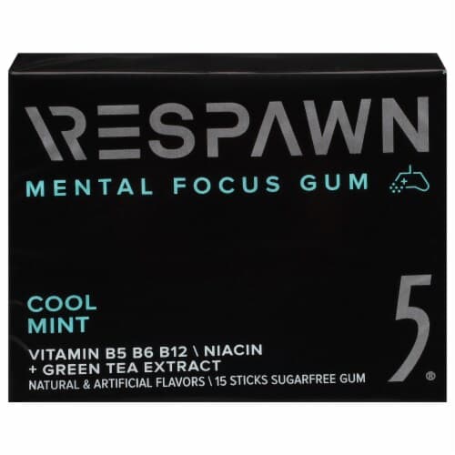 5 Gum Respawn Cool Mint Mental Focus Sugarfree Gum