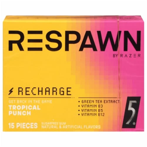 5 Gum Respawn Tropical Punch Mental Focus Sugarfree Gum