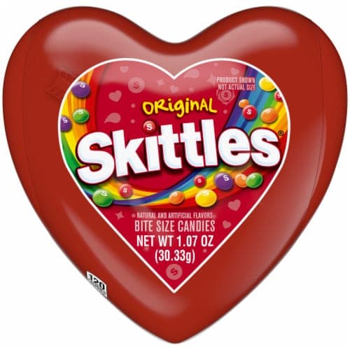 Skittles Original Gummy Candy Valentines Day Gift Heart Tin