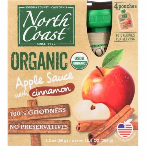 North Coast Organic Apple Sauce With Cinnamon Pouches