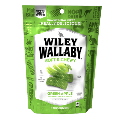 Wiley Wallaby Soft & Chewy Green Apple Licorice