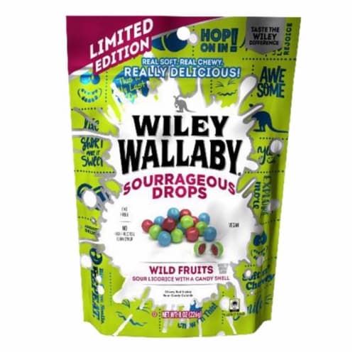 Wiley Wallaby Wild Fruit Sourrageous Sour Licorice Drops