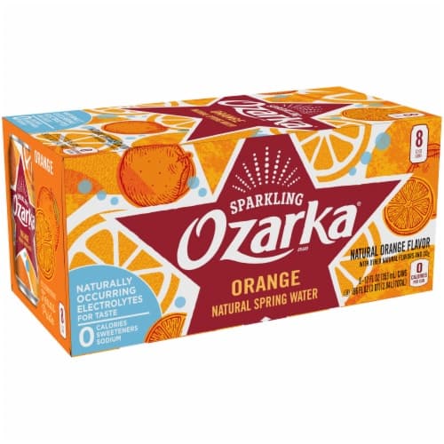 Ozarka Sparkling Water, Orange, Cans