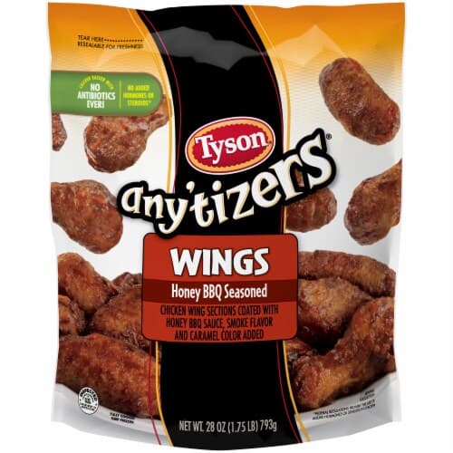 Tyson Any'Tizers Honey Bbq Seasoned Wings. Stand Up Bag