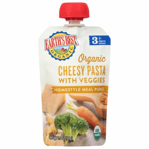 Earth'S Best Organic Cheesy Pasta With Veggies Homestyle Meal Puree Stage 3 Baby Food