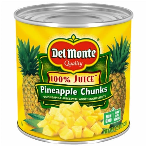 Del Monte 100% Juice Pineapple Chunks