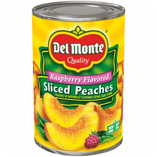 Del Monte Peaches, California, Sliced, Raspberry Flavored