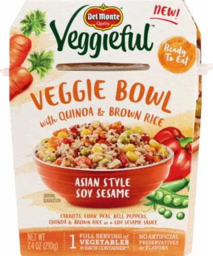 Del Monte Veggieful Veggie Bowl, With Quinoa & Brown Rice, Asian Style Soy Sesame