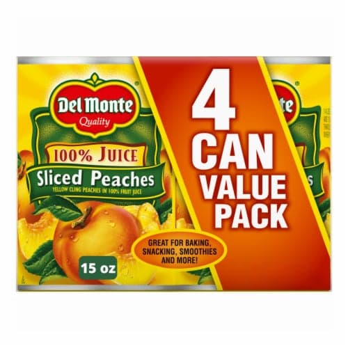 Del Monte Sliced Peaches In 100% Juice Can
