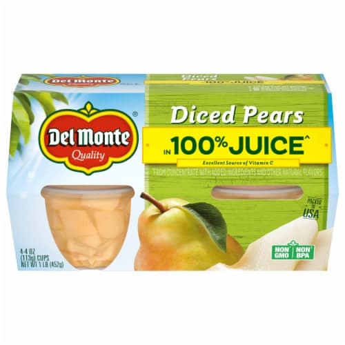 Del Monte Diced Pears In 100% Juice