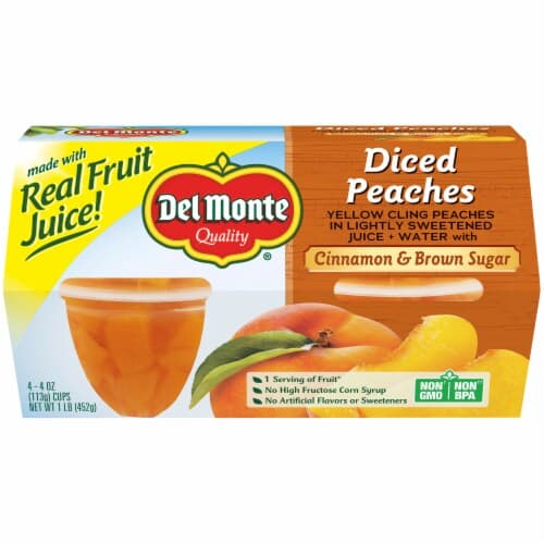 Del Monte Diced Peaches In Light Syrup With Cinnamon & Brown Sugar