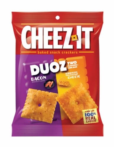 Cheez-It Duoz Bacon And Cheddar Crackers. Bagged - : 6;