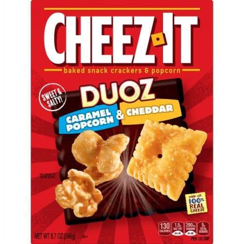 Cheez-It Duoz Caramel And Cheddar Cheese Crackers And Popcorn