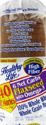 Healthy Life 100% Whole Grain Wheat Bread Flaxseed
