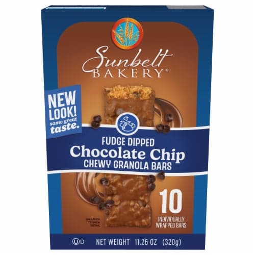 Sunbelt Bakery Granola Bars Chewy Fudge Dipped Chocolate Chip Box