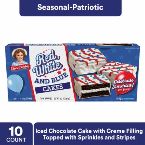 Little Debbie Cakes Red White And Blue Twin Wrapped Chocolate