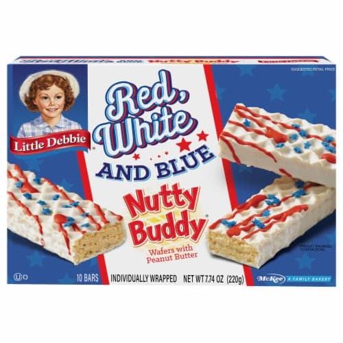 Little Debbie Red White & Blue Nutty Buddy Wafers With Peanut Butter