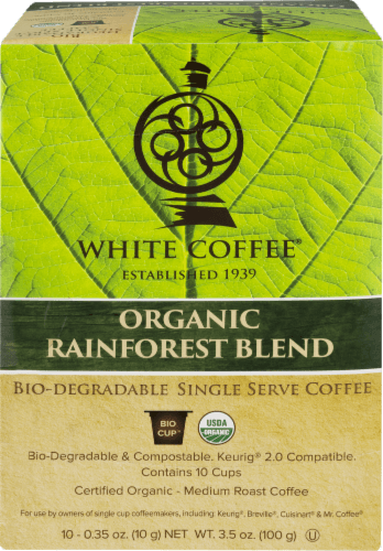 White Coffee Coffee, Medium Roast, Organic Rainforest Blend, Bio