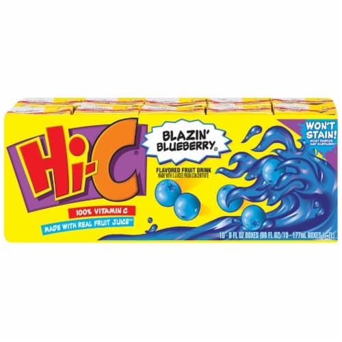 Hi-C Flavored Fruit Drink Blazin' Blueberry Boxes