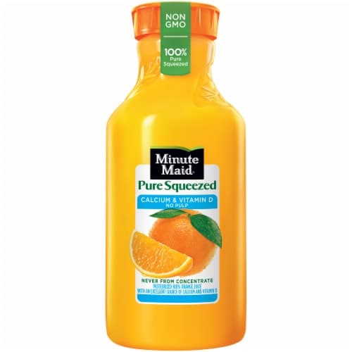 Minute Maid Pure Squeezed 100% Juice, Orange, No Pulp, Calcium & Vitamin D