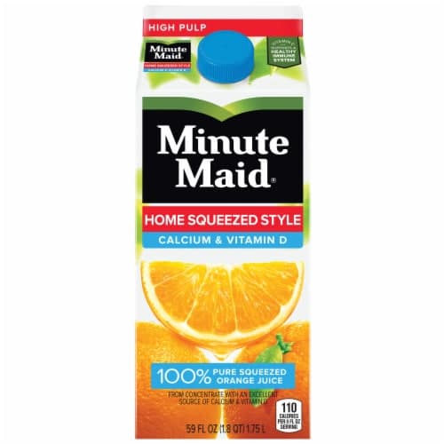 Minute Maid Home Squeezed Orange Juice 100 Calcium Carton