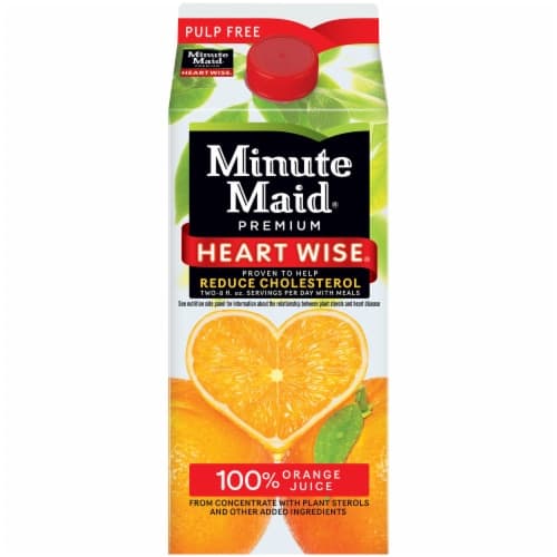 Minute Maid Premium Heart Wise 100% Juice, Orange, Pulp Free